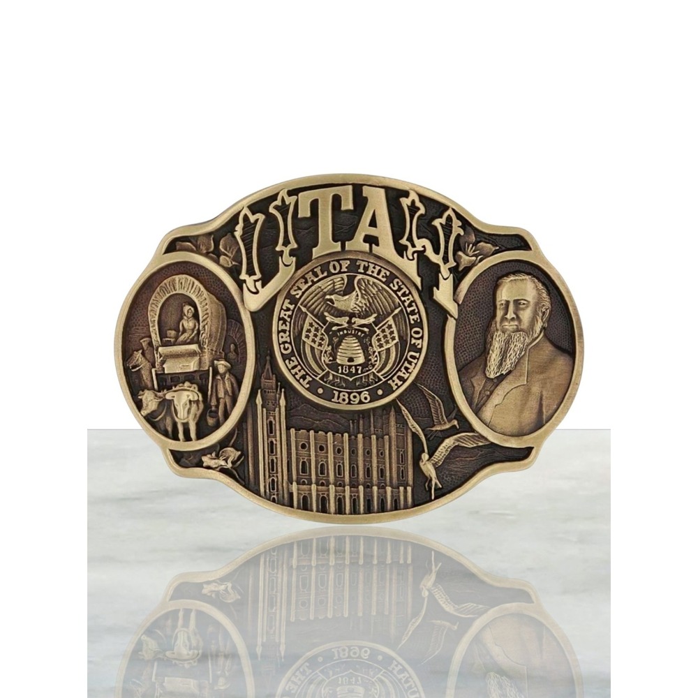 Montana Silversmiths Utah State Heritage Attitude Belt Buckle - 60811UTC New!